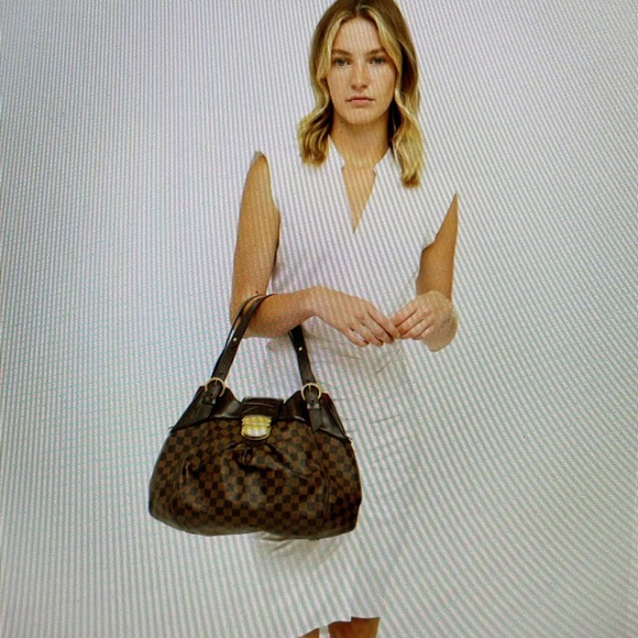 New Louis Vuitton Damier Ebene Sistina MM Leather shoulder purse - Picture 6 of 7